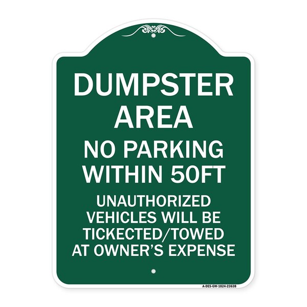 Signmission No Parking Within 50 Ft Unauthorized Vehicles Ticketed Towed at Owners Expense, GW-1824-23638 A-DES-GW-1824-23638 - main